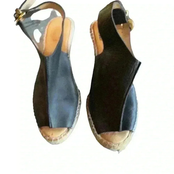 Shoes - Lambskin super soft wedges bought & made in Spain. Size 38. Gold buckle. Worn 2X
